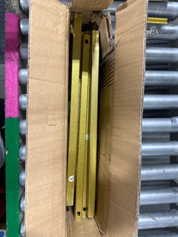 Photo 1 of **MISSING PIECES & HARDWARE** Fivenl Arch Backdrop Stand 7.2FT Balloon Arch Stand Stable Gold Wedding Arch Frame Metal Arch Backdrop Stand for Wedding Ceremony Birthday Party Bridal Baby Shower Banquet Decoration