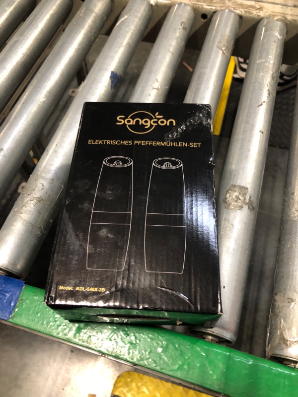 Photo 2 of FORLIM Gravity Electric Salt and Pepper Grinder Set, Automatic Pepper Mill Grinder, Battery Powered Adjustable Coarseness with LED Light, One Hand Operation Premium Kitchen Gadget for Spices (Black)