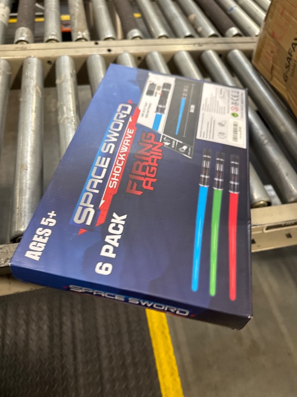 Photo 1 of Bakatatoyz 6 Pack Light Up Sword 3 Colors Saber,Light Swords with FX Sound(Motion Sensitive) and Realistic Handle for Kid, Halloween, Costumes Play Party, Galaxy War Fighter and Warriors,Xmas