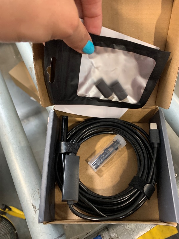 Photo 1 of 16.4ft Endoscope Camera with Light for iPhone and Android, 1920P HD IP67 Waterproof Borescope with 8 Adjustable LED Lights, Semi-Rigid Snake Camera, 7.9mm Black