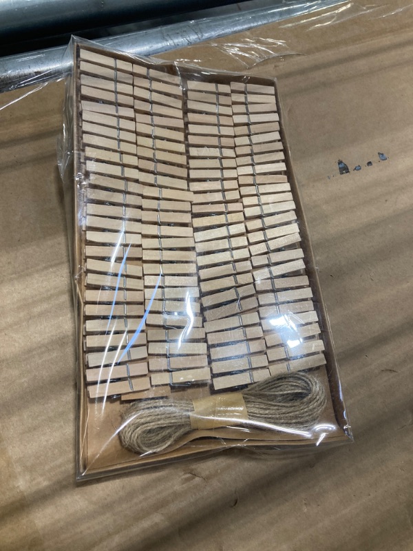 Photo 1 of 1.35 Inch Mini ClothesPins for Photo?100 Pcs? with 32 Feet Jute Twine?Mini Clothes Pins for Crafts,Wooden Small Clothes Pins for Pictures,Tiny Decorative Clothespins for Baby Shower(Natural Color)