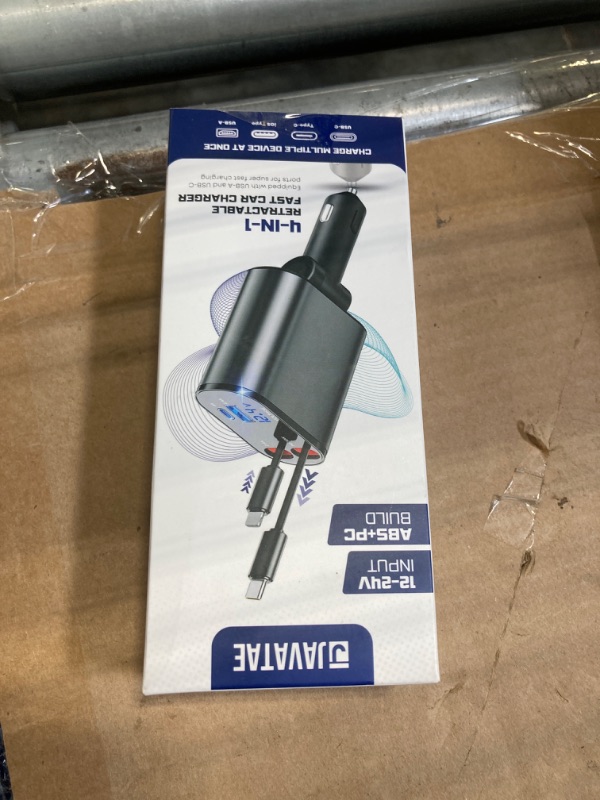 Photo 1 of ?2025 Upgraded? Retractable Car Charger | 4 in 1 Fast Car Charger Adapter with Dual Retractable Type-C & iOS Cords USB-A & USB-C Ports | Compatible with iOS 16/15/14/13/12/11/Tablet/Galaxy & Pixel