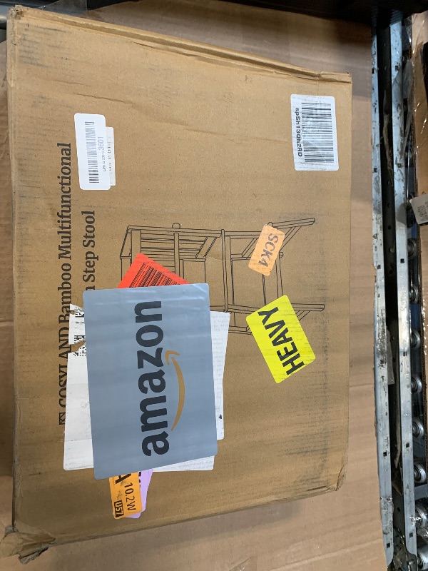 Photo 1 of COSYLAND Kids Kitchen Step Stool Helper Baby and Toddler Multi-Function Step up Nursery Helper Stand with Safety Rail in Natural Bamboo, Strong and Lightweight (Black)