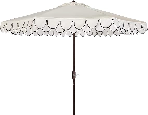 Photo 1 of 
Visit the SAFAVIEH Store
SAFAVIEH PAT8006A Outdoor Collection Elegant Valance Auto Tilt Umbrella, 9', Navy/White
