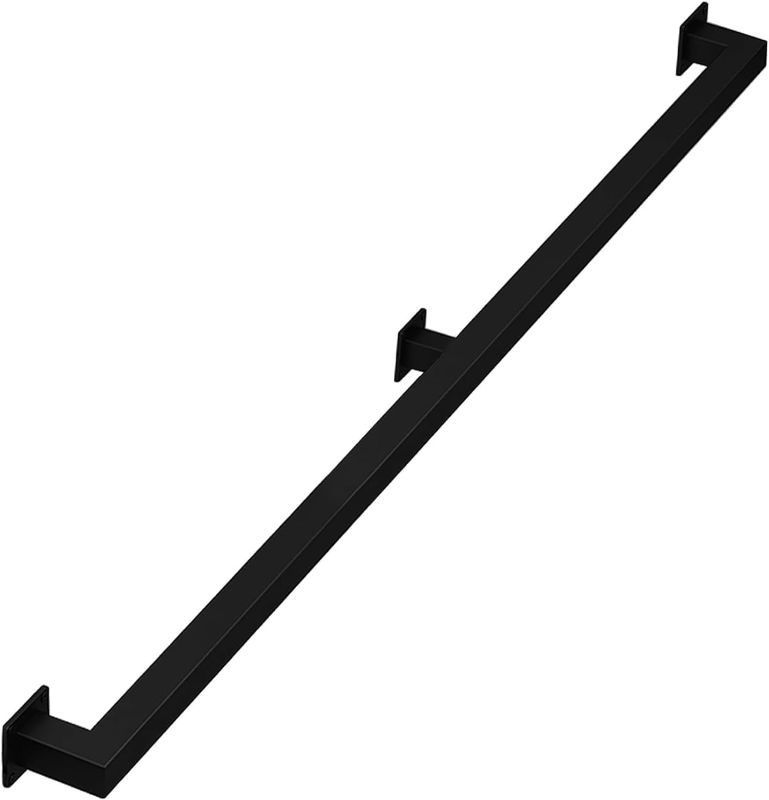 Photo 1 of 
6FT Staircase Handrail for Indoor Stairs, Modern Hand Railings Grab Bar Kit with Black Finished, Non-Slip Wall Mount Decking Railings for Elderly and