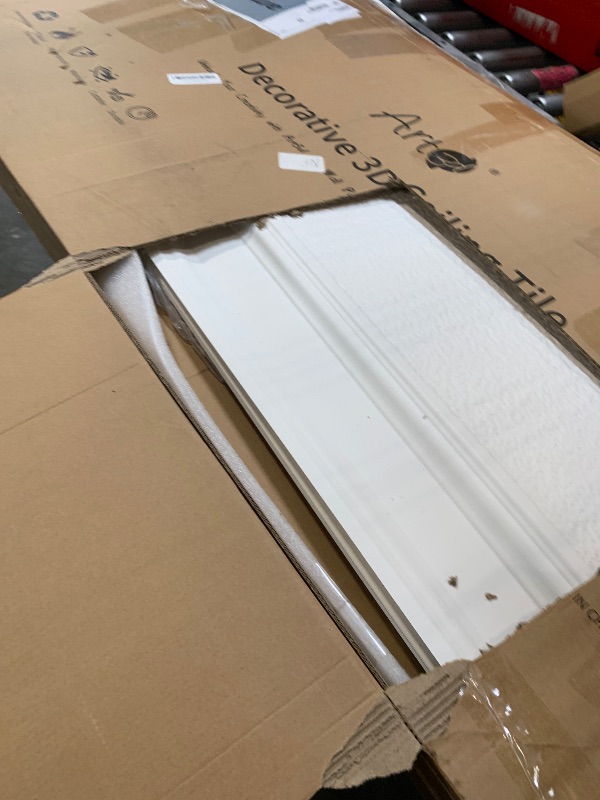 Photo 1 of 
Art3d Drop Ceiling Tiles 24x48 inch White (12-Pack, 96 Sq.ft), 3D Wainscoting Panels Glue Up 2x4 FT