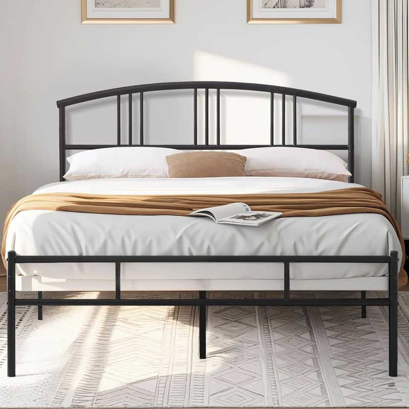 Photo 1 of 
VECELO Queen Bed Frame with Headboard and Footboard, Metal Platform Mattress Foundation, Sturdy Premium Steel Slat/No Box Spring Needed