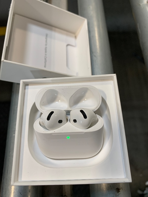 Photo 1 of **NO USB CABLE *** Apple AirPods 4 Wireless Earbuds, Bluetooth Headphones, Personalized Spatial Audio, Sweat and Water Resistant, USB-C Charging Case, H2 Chip, Up to 30 Hours of Battery Life, Effortless Setup for iPhone