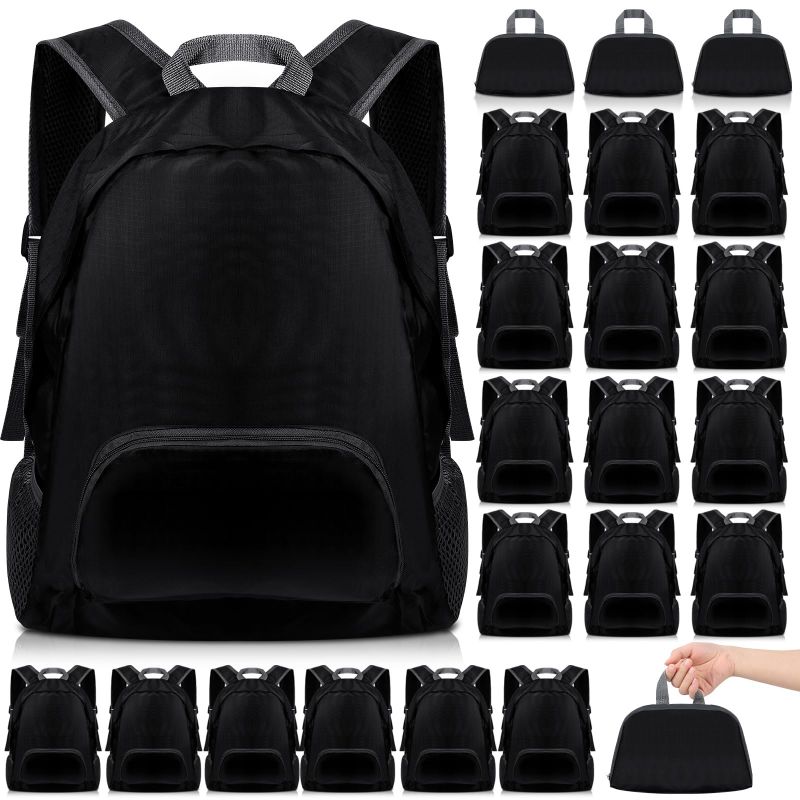 Photo 1 of Dunzy 24 Pcs 20l Foldable Backpacks Bulk Lightweight Basic Back Packs Wholesale for Homeless Donation Corporate Events Travel Camping