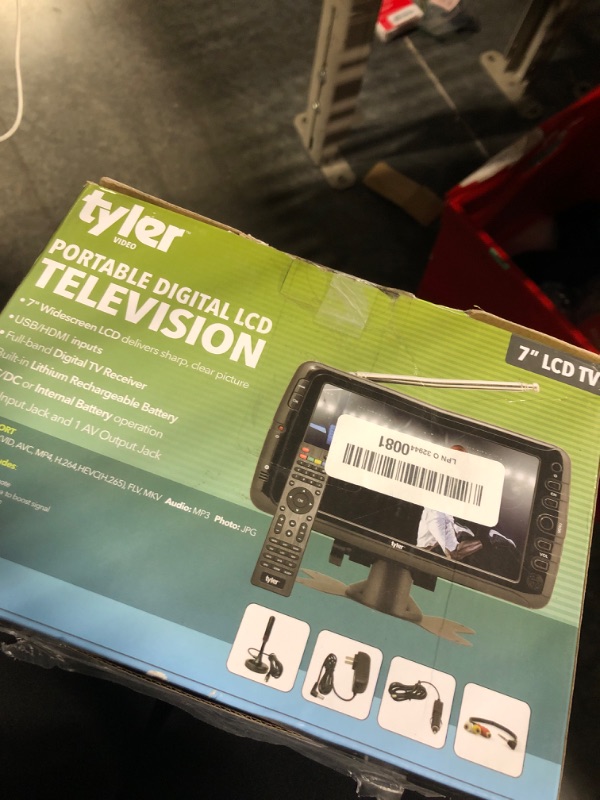 Photo 1 of Tyler 7" Portable TV LCD Monitor Rechargeable Battery Powered Wireless Capability HD-TV, USB, HDMI Input, AC/DC, Remote Control Built in Stand Small for Car Kids Travel