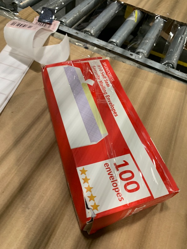 Photo 1 of #10 Envelopes Letter Size Self Seal | 100 Business Mailing Security Peel and Sealing Envelope | 100% Tinted | no 10 White Windowless Legal Regular Plain Envelops Pack | 4-1/8 x 9-1/2 Inches | 24 LB