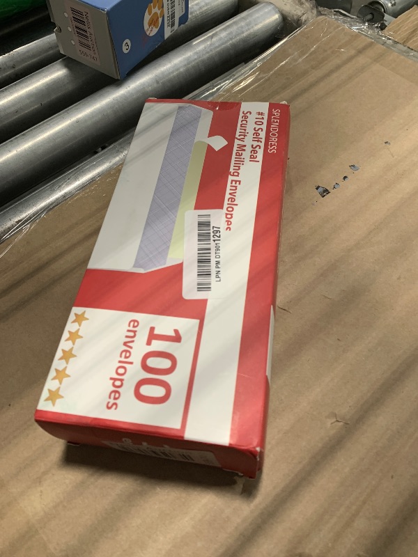 Photo 1 of #10 Envelopes Letter Size Self Seal | 100 Business Mailing Security Peel and Sealing Envelope | 100% Tinted | no 10 White Windowless Legal Regular Plain Envelops Pack | 4-1/8 x 9-1/2 Inches | 24 LB