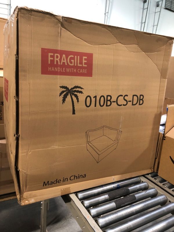 Photo 1 of Modway Tahoe Aluminum Outdoor Sectional Corner Chair in Gray White with Weather-Resistant Cushions, Deep Seat Modular for Patio Furniture Lounge Set