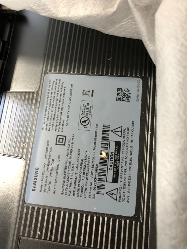 Photo 1 of **DAMAGED SCREEN**SAMSUNG 65-Inch Class Crystal UHD 4K DU7200 Series HDR Smart TV w/Object Tracking Sound Lite, PurColor, Motion Xcelerator, Mega Contrast, Q-Symphony (UN65DU7200, 2024 Model)
