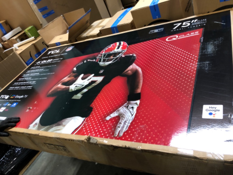 Photo 1 of TCL 75-Inch Q65 QLED 4K UHD Smart TV with Google TV (75Q651G, 2024 Model) Dolby Vision, Dolby Atmos, HDR Pro+, Game Accelerator Enhanced Gaming, Voice Remote, Works with Alexa, Streaming Television