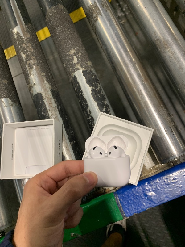 Photo 1 of ***For Parts, only left airpod works***
Apple AirPods 4 Wireless Earbuds, Bluetooth Headphones, with Active Noise Cancellation, Adaptive Audio, Transparency Mode, Personalized Spatial Audio, USB-C Charging Case, Wireless Charging, H2 Chip