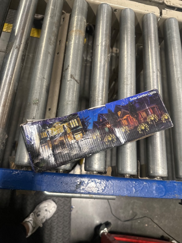 Photo 1 of Unihoh Solar Garden Lights Outdoor, 4 Pack 120 LED Waterproof Decorative String Lights 8 Modes with Remote DIY Outdoor Decor for Pathway Walkway Yard (Cool White)