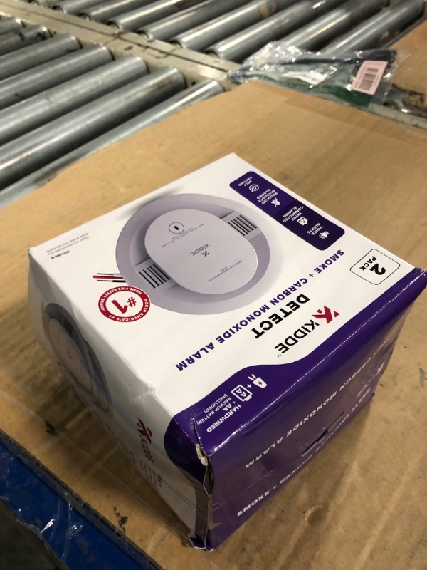 Photo 1 of Kidde Hardwired Smoke & Carbon Monoxide Detector, AA Battery Backup, Voice Alerts, Interconnectable, LED Warning Light Indicators, 2 Pack