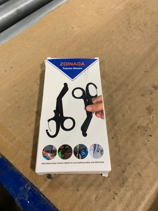 Photo 1 of  *** USED *** 2 Pack Trauma Shears, 5.8 Inch Stainless Steel Medical Scissors, Bandage Scissors with Carabiner, Nursing Scissors Surgical Scissors for Nurses, Doctors, Nursing Students, EMT and EMS(Black+Burgundy)