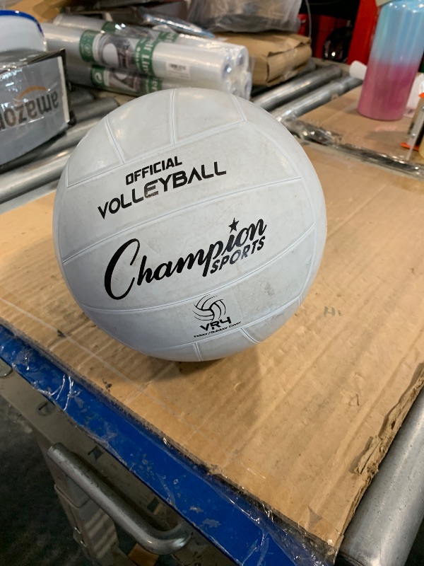 Photo 1 of *** USED AND  DIRTY *** Champion Sports Rubber Volleyball, Official Size, for Indoor and Outdoor Use - Durable, Regulation Volleyballs for Beginners, Competitive, Recreational Play - Premium Equipment - White, VR4
