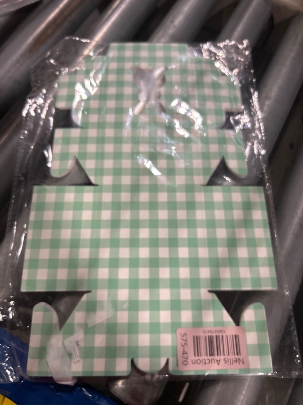 Photo 1 of 12 Pack 4x4x2.6 Inches Colorful Bunny Boxes with Window, Buffalo Plaid Kraft Cardboard Goodie Cupcake Strawberry Treat Candy Box for Easter Day, Spring Decorations, Gift Containers Party Supplies