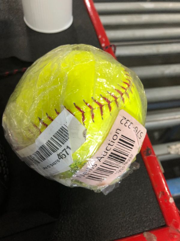 Photo 1 of **ONLY 1 BALL** Worth | Slowpitch Softballs | USA / ASA Approved | 12 Count | 12” | Optic Yellow - Pro Tac Hot Dot - Synthetic Yellow Cover       