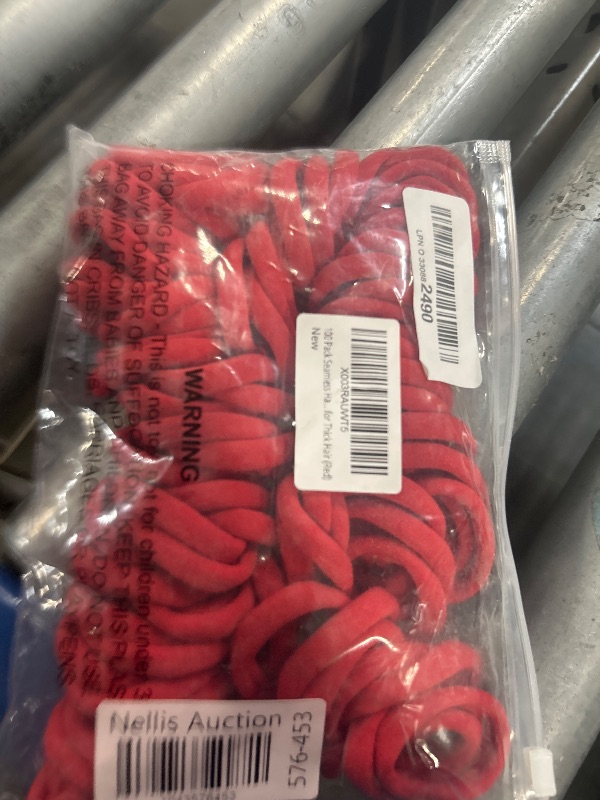 Photo 1 of 100 Pack Seamless Hair Ties for Women Girls Ponytail Holders for Thick Hair (Red)