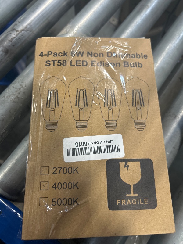 Photo 1 of WIHTU LED Edison Light Bulbs, Vintage 6W LED Bulb 60W Equivalent, St58 4000K Daylight Soft White with CRI 85+, E26 Standard Base, 900LUM, Non-Dimmable, Clear Glass, Pack of 4
