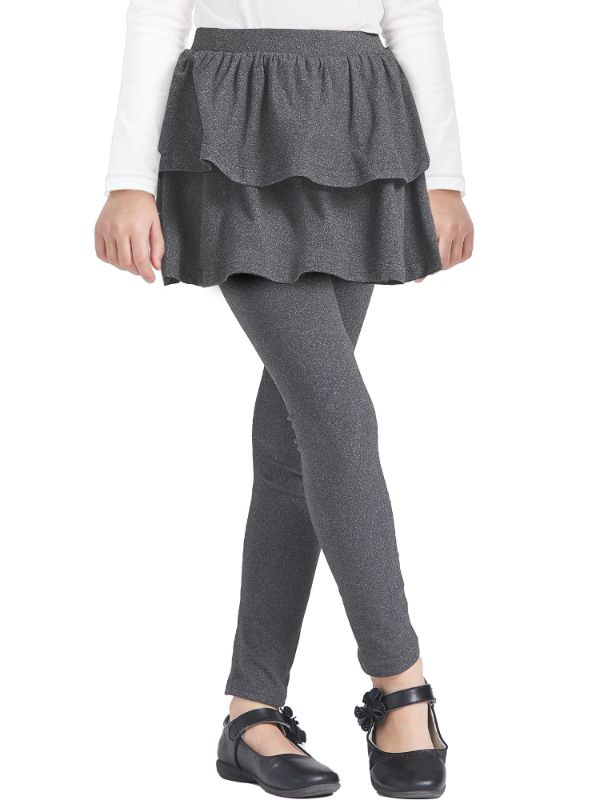 Photo 1 of 
LUOUSE Leggings with Ruffle Tutu Skirt for Teen Girls & Kids, Uniform Pants Grey, 11t - 12t


