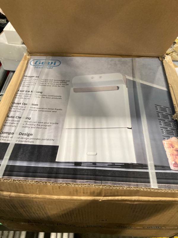 Photo 1 of **new**Gevi Household V2.0 Countertop Gemi Nugget Ice Maker | Self-Cleaning Pellet Ice Machine | Open and Pour Water Refill | Stainless Steel Housing | Fit Under Wall Cabinet | White