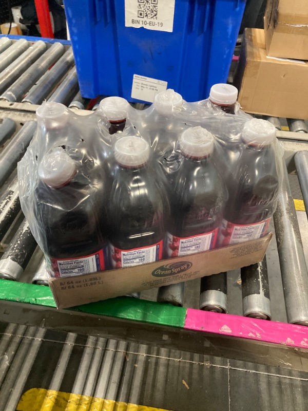 Photo 1 of **best by 9/2025**Ocean Spray® 100% Juice, Cranberry, 64 Fl Oz Bottle (Pack of 8)
