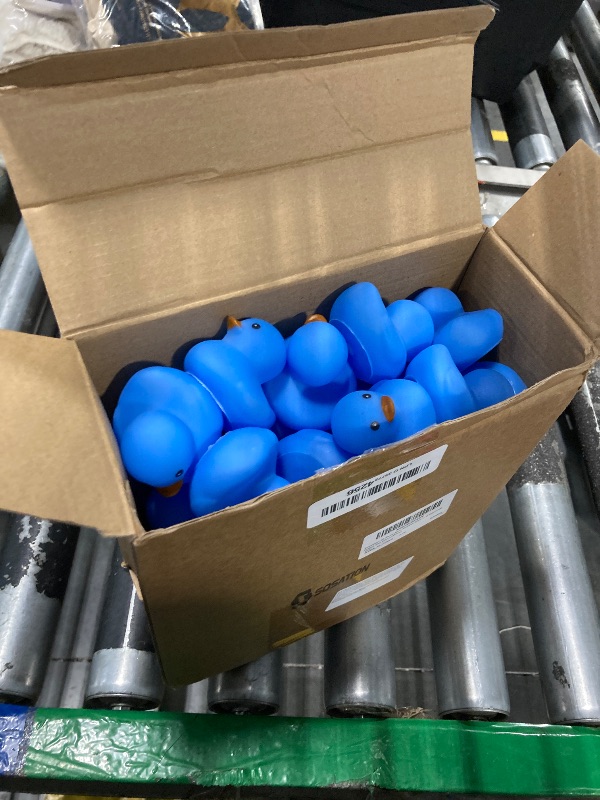Photo 1 of **without sunglasses**Sosation 48 Pack Mini Rubber Ducks with Sunglasses Sets Squeaky Bath Toys Float Bathtub Duckies for Little One Birthday Party Favors Class Carnival Prizes Car Decor(Blue)