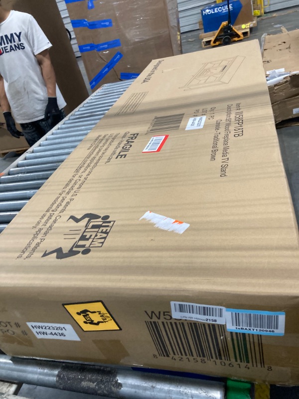 Photo 1 of **completely factory sealed as shown in photos**
Walker Edison Wren Classic 4 Cubby Fireplace TV Stand for TVs up to 65 Inches, 58 Inch, Brown
