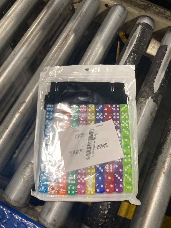 Photo 1 of 100Pcs Colored Dice Set Standard 16mm Game Dice Bulk with a Black Drawstring Storage Bag, for Learning, Classroom (Colored)