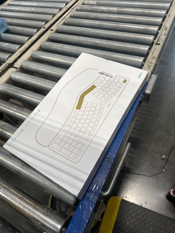 Photo 1 of Nulea RT05B Wireless Ergonomic Keyboard, Split Keyboard with Cushioned Wrist Rest, Bluetooth and USB Connectivity, USB-C Rechargeable Pink Grey