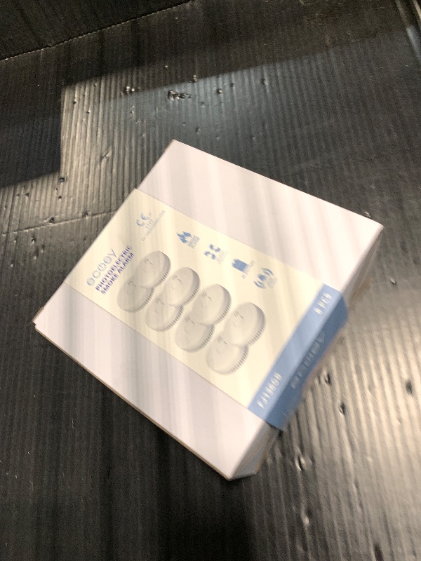 Photo 1 of Ecoey  Alarm Fire Detector, Battery Included Photoelectric Smoke Detector with Test Button and Low Battery Signal, Small Fire Alarm for Home, Bedroom FJ136GB, 8 Packs