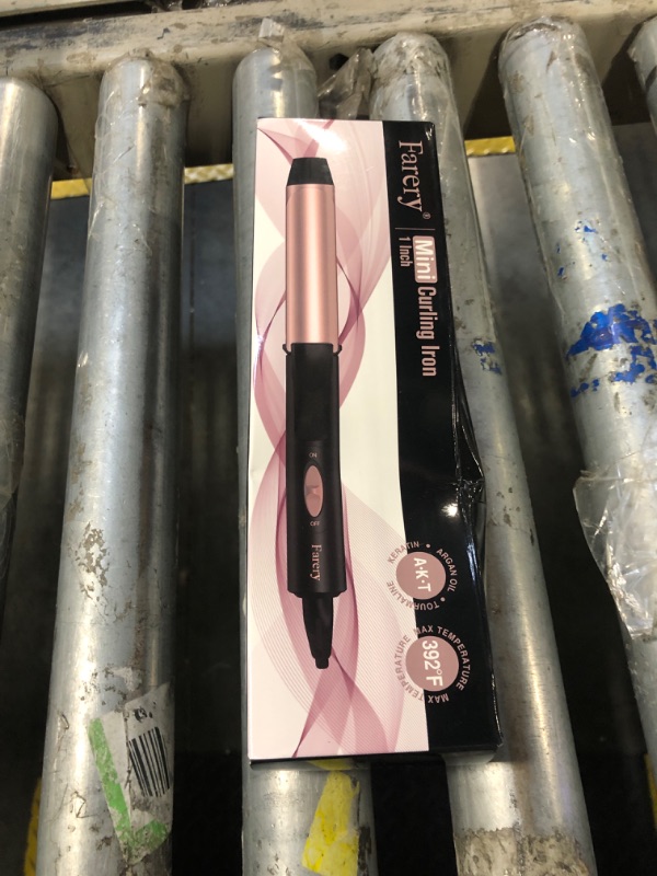 Photo 1 of 1 Inch Dual Voltage Ceramic Curling Iron with Keratin & Argan Oil, Mini Hair Curler, Travel Size with Storage Bag