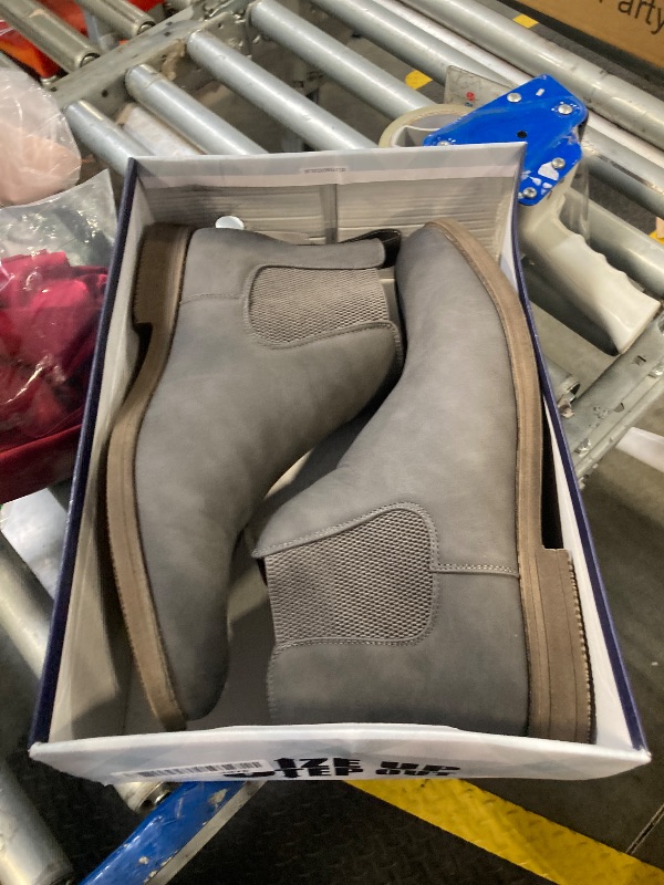 Photo 1 of  *** USED *** Hawkwell Men's Plus Size Chelsea Boots Classic Casual Dress Ankle Boots in Regular and Plus Sizes, Grey PU, 17 M US