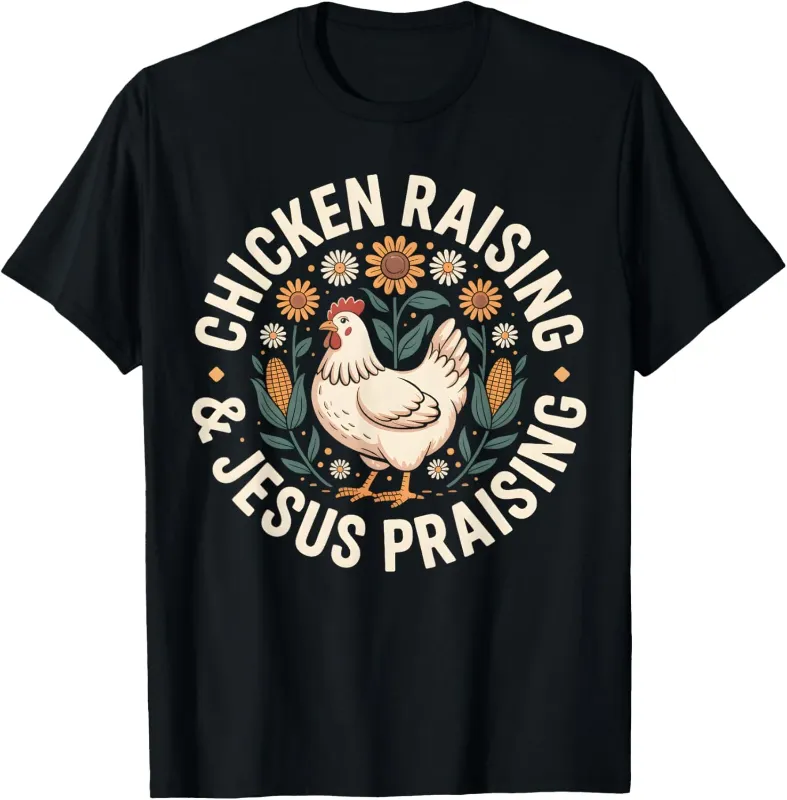 Photo 1 of [Purple Not Black] Chicken Raising & Jesus Praising T-Shirt Unisex Medium Hot Trending Shirt, Vintage Birthday Gift SIZE MEDIUM    