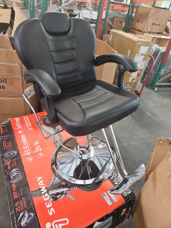 Photo 1 of ** SIMILAR IMAGE UNKNOWN SIZE OR MODEL***Antlu Barber Chair Salon Chair Hair Stylist, Vintage Heavy Duty 700lbs Hair Styling Chairs for Barbershop Beauty Tattoo Massage (Black-Silver)