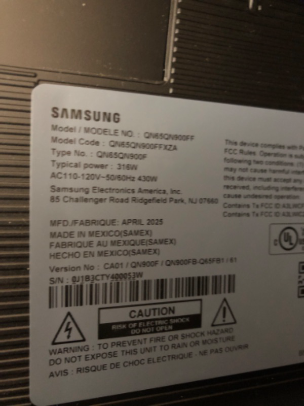 Photo 1 of SAMSUNG 65-Inch Class Neo QLED 8K QN900F Series, Vision AI, Mini LED Smart TV (2025 Model, 65QN900F) Neo Quantum HDR 8K Pro, Object Tracking Sound + w/Dolby Atmos, Glare Free, Alexa Built-in