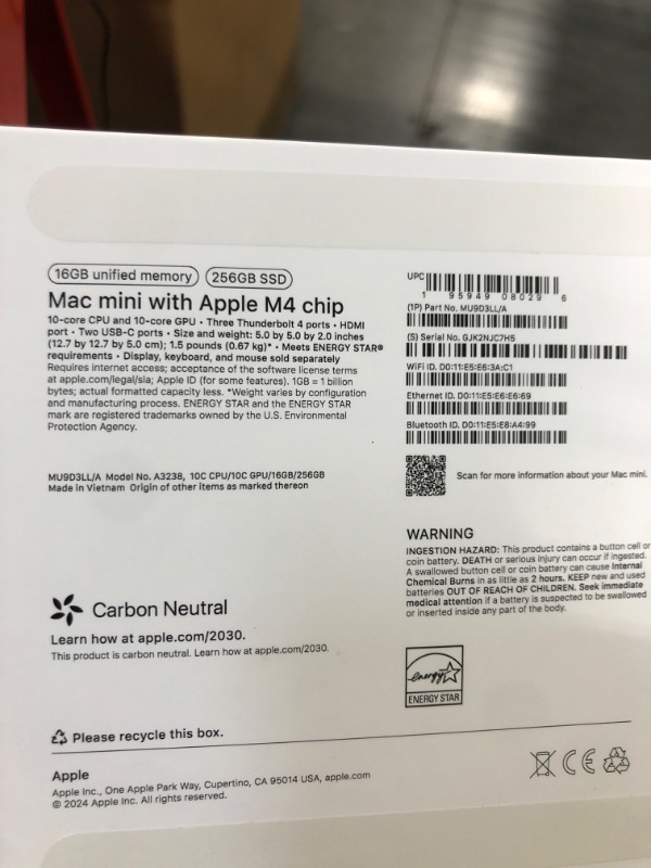 Photo 1 of (LOCKED) Apple 2024 Mac Mini Desktop Computer with M4 chip with 10?core CPU and 10?core GPU: Built for Apple Intelligence