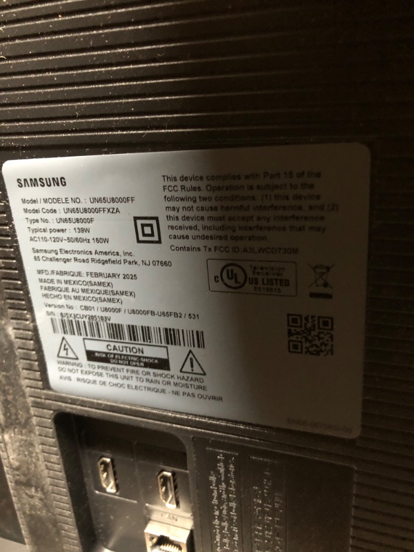 Photo 1 of SAMSUNG 65-Inch Class Crystal UHD U8000F 4K Smart TV (2025 Model) Endless Free Content, Crystal Processor 4K, MetalStream Design, Knox Security, Alexa Built-in