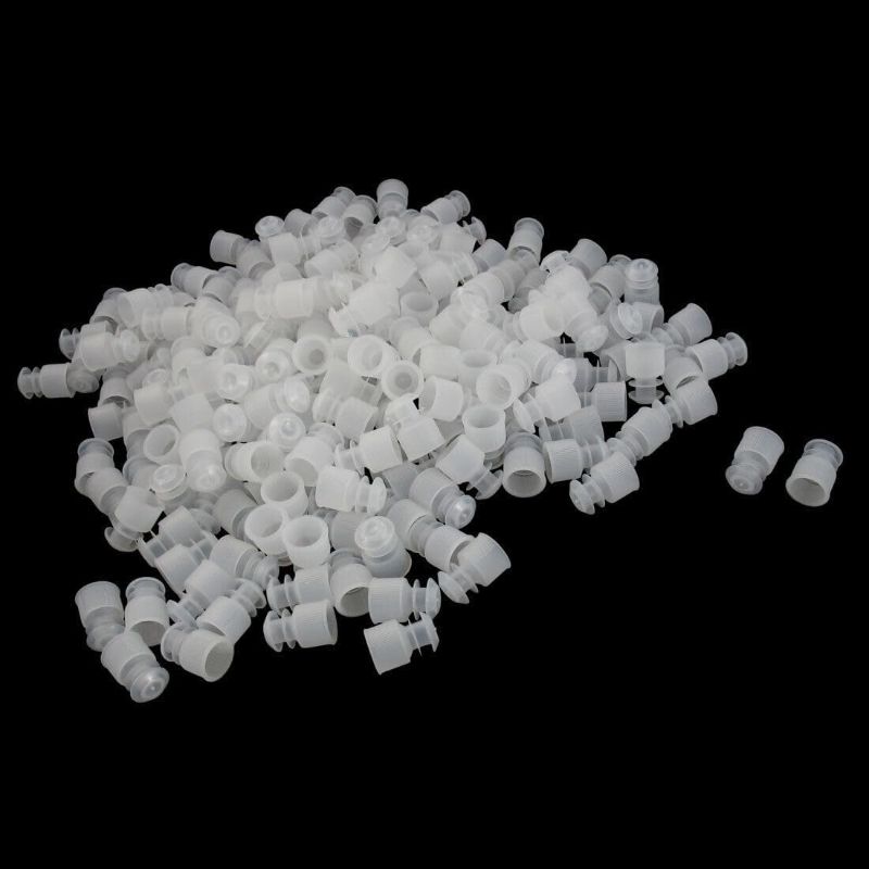Photo 1 of 100pcs Clear Plastic Flange Type Stopper for 12mm Diameter Test Tube