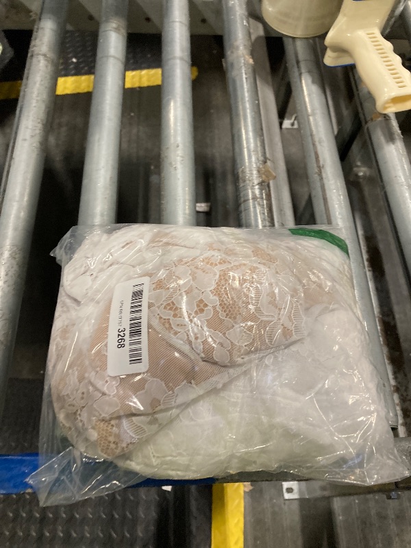 Photo 1 of White Lace Dresses for Women, Cami Lace Maxi Dress Romantic Long Sleeve Bodycon Dresses Elegant M