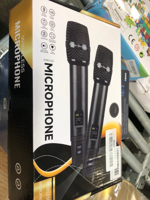 Photo 1 of **ONLY ONE**Wireless Microphones,Metal Microphone with Dual Professional UHF Cordless Dynamic System,Rechargeable Microphone Receiver for Karaoke Singing, Wedding,Party, DJ, Speech, Church, Class Use,240ft