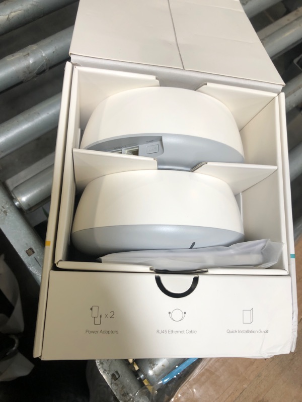 Photo 1 of  *** USED  *** TP-Link Dual-Band BE5000 WiFi 7 Mesh Wi-Fi System (Deco BE25) | 4-Stream 5 Gbps | 240 Mhz Channels | Covers up to 4,600 Sq.Ft | 2X 2.5G Ports Wired Backhaul | VPN,MLO, AI-Roaming, HomeShield (2-Pack)