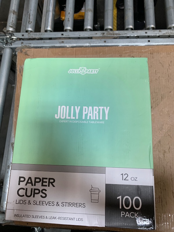 Photo 1 of [100 Pack] 12 oz Paper Coffee Cups, Disposable Paper Coffee Cup with Lids, Sleeves, and Stirrers, Hot/Cold Beverage Drinking Cup for Water, Juice or Tea, Suitable for Home, Shops and Cafes