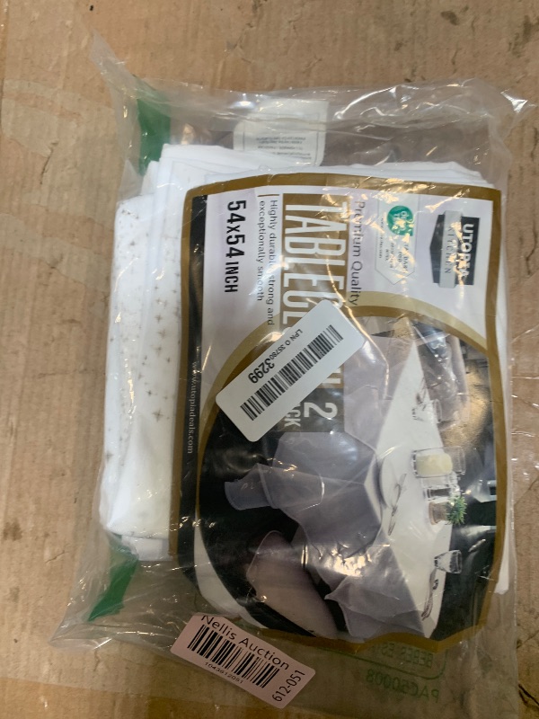 Photo 1 of Utopia Kitchen 2 Pack Square Table Cloth [54x54 Inches, White] Stain and Wrinkle Resistant Tablecloth Washable Polyester Cover for Dining, Buffet Parties, Picnic and Weddings