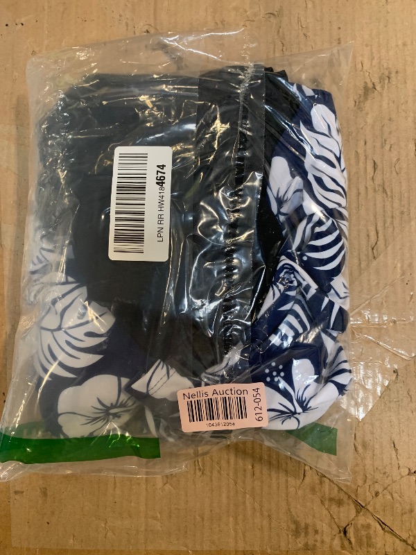 Photo 1 of Kate Kasin Two Piece Swimsuits for Women Tummy Control Modest High Neck Criss Cross Swimdress Bathing Suits with Boyshorts Summer Swimwear XX-Large Navy Floral